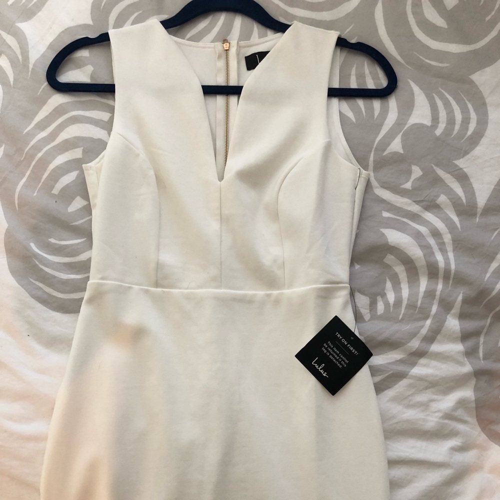 Lulu White Midi Bridal Dress, New With Tags | Size S